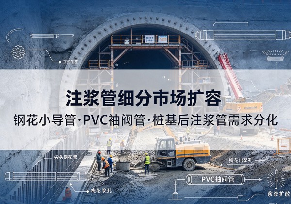 米脂注浆管细分市场扩容，隧道钢花小导管、PVC 袖阀管、桩基后注浆管需求分化